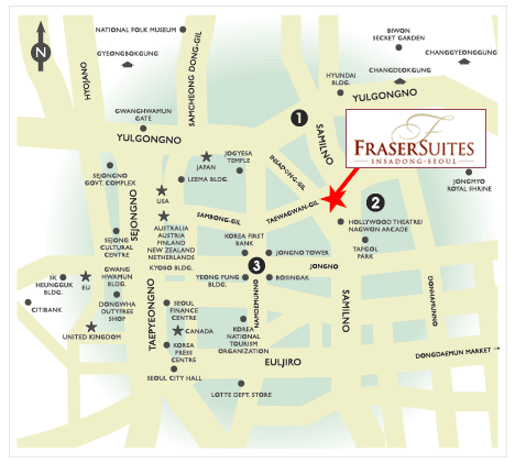 프레이저 스위트 서울 Map