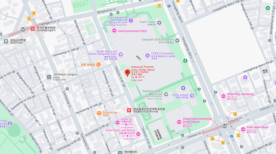 오크우드 프리미어 코엑스 Map