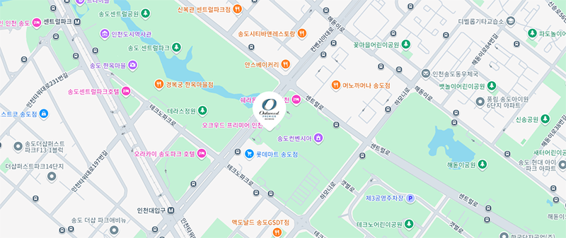 오크우드 프리미어 인천 Map